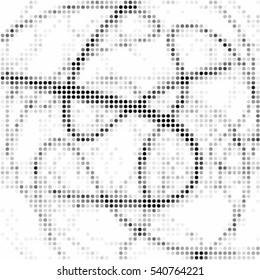 Spotted halftone abstract line vector illustration background