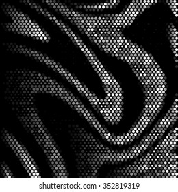 Spotted halftone abstract wave vector illustration background