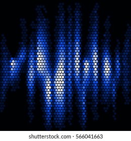 Spotted halftone grunge blue line background. Abstract vector illustration background. Grunge grid polka dot background pattern