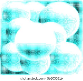 Spotted halftone grunge blue line background. Abstract vector illustration background. Grunge grid polka dot background pattern