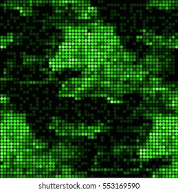 Spotted halftone grunge green light line background. Abstract dotted vector illustration background. Abstract grunge grid polka dot background pattern