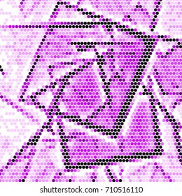 Spotted halftone grunge line background. Abstract colorful vector illustration background. Grunge grid polka dot background pattern
