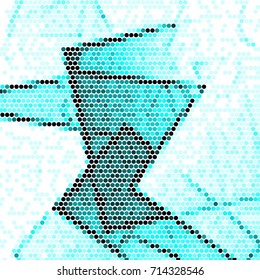 Spotted halftone grunge line background. Abstract colorful vector illustration background. Grunge grid polka dot background pattern
