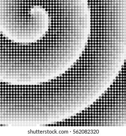 Spotted halftone grunge line vector background. Abstract dotted spiral illustration background. Abstract grunge grid polka dot background pattern