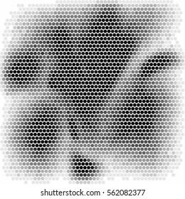 Spotted halftone grunge line vector background. Abstract dotted illustration background. Abstract grunge grid polka dot background pattern
