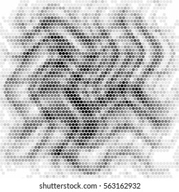 Spotted halftone grunge line vector background. Abstract illustration background. Grunge grid polka dot background pattern