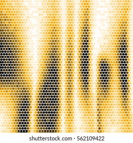 Spotted halftone grunge line yellow vector background. Abstract dotted illustration background. Abstract grunge grid polka dot background pattern