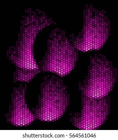 Spotted halftone grunge purple line vector background. Abstract illustration background. Grunge grid polka dot background pattern
