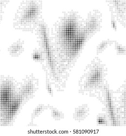 Spotted halftone grunge vector line background. Abstract illustration background. Grunge grid polka dot background pattern