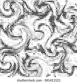 Spotted halftone grunge vector line background. Abstract illustration background. Grunge grid polka dot background pattern