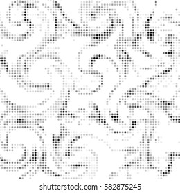 Spotted halftone grunge vector line background. Abstract illustration background. Grunge grid polka dot background pattern
