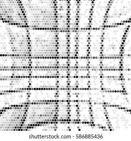 Spotted halftone grunge vector line background. Abstract illustration background. Grunge grid polka dot background pattern
