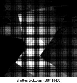 Spotted halftone grunge vector line background. Abstract cubism illustration background. Grunge grid polka dot background pattern