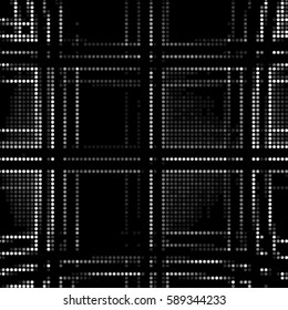 Spotted halftone grunge vector line background. Abstract grid illustration background. Grunge grid polka dot background pattern