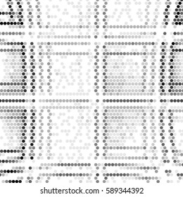 Spotted halftone grunge vector line background. Abstract illustration background. Grunge grid polka dot background pattern