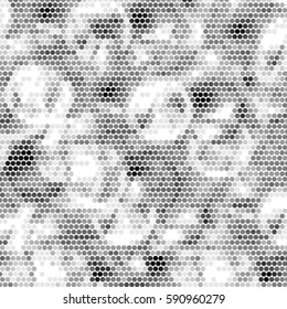 Spotted halftone grunge vector line background. Abstract bubble illustration background. Grunge grid polka dot background pattern