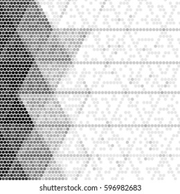 Spotted halftone grunge vector line background. Abstract triangle illustration background. Grunge grid polka dot background pattern