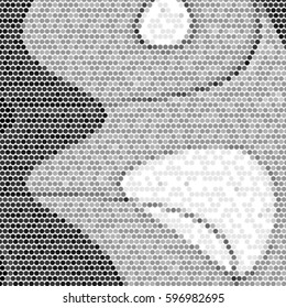 Spotted halftone grunge vector line background. Abstract illustration background. Grunge grid polka dot background pattern