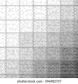 Spotted halftone grunge vector line background. Abstract checkered illustration background. Grunge grid polka dot background pattern
