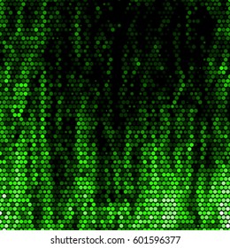 Spotted halftone grunge vector line background. Abstract green light colorful illustration background. Grunge grid polka dot background pattern