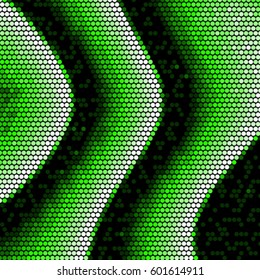 Spotted halftone grunge vector line background. Abstract green colorful illustration background. Grunge grid polka dot background pattern