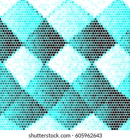 Spotted halftone grunge vector line background. Abstract blue checkered colorful illustration background. Grunge grid polka dot background pattern
