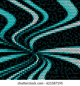 Spotted halftone grunge vector line background. Abstract colorful illustration background. Grunge grid polka dot background pattern