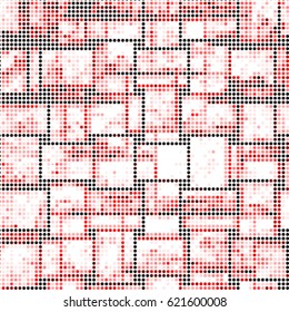 Spotted halftone grunge vector line background. Abstract colorful illustration background. Grunge grid polka dot background pattern