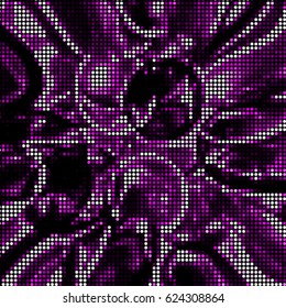 Spotted halftone grunge vector line background. Abstract colorful illustration background. Grunge grid polka dot background pattern