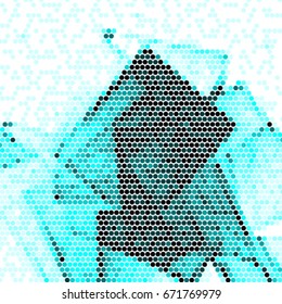 Spotted halftone grunge vector line background. Abstract colorful illustration background. Grunge grid polka dot background pattern