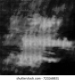 Spotted halftone grunge vector line background. Abstract illustration background. Grunge grid polka dot background pattern
