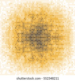 Spotted halftone grunge yellow rust line background. Abstract dotted vector illustration background. Abstract grunge grid polka dot background pattern