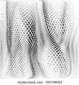 Spotted halftone line vector illustration. Abstract grunge monochrome polka dot 3d background pattern. 