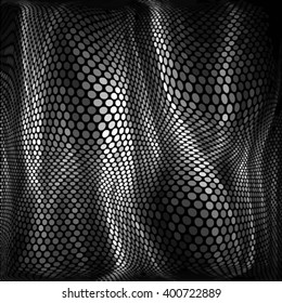 Spotted halftone line vector illustration. Abstract grunge monochrome polka dot 3d background pattern. 