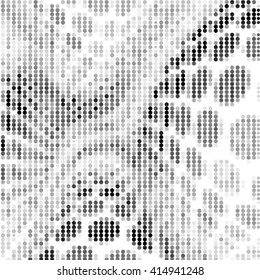 Spotted halftone line vector illustration. Abstract grunge monochrome polka dot 3d background pattern. 
