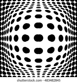 Spotted halftone line vector illustration. Abstract grunge monochrome polka dot 3d background pattern.

