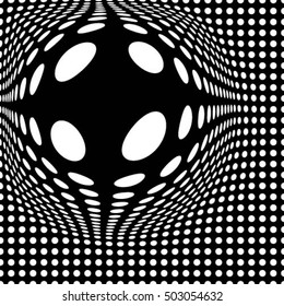 Spotted halftone line vector illustration. Abstract grunge monochrome polka dot 3d background pattern.
