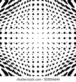 Spotted halftone line vector illustration. Abstract grunge monochrome polka dot 3d background pattern.