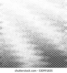 Spotted halftone wave effect. Abstract vector illustration background