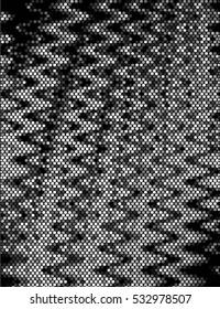 Spotted halftone wave effect. Abstract vector illustration background