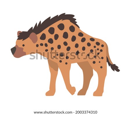 Spotted Hyena African Animal, Wild Predator Jungle Animal Cartoon Vector Illustration Cartoon Vector Illustration
