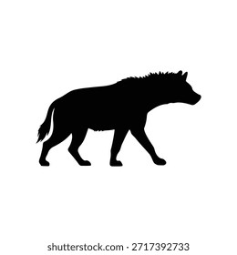 Spotted hyena silhouette vector flat illustration design.