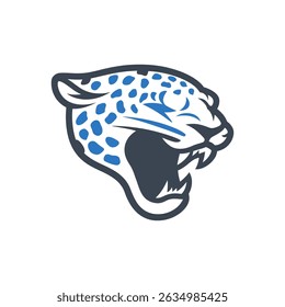 Spotted leopard head Icon Isolated On White Background
