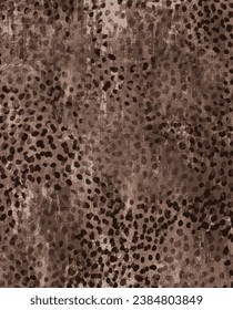 Spotted leopard style grunge brush stroke pattern