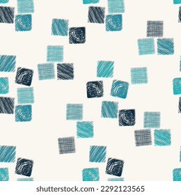 Spotted light seamless pattern with grunge elements and 3D effect. Vector illustration for print, fabric, cover, packaging, interior decor, blog decoration and other your projects.