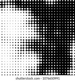 Spotted monochrome vector background. Abstract halftone illustration pattern. Vintage texture
