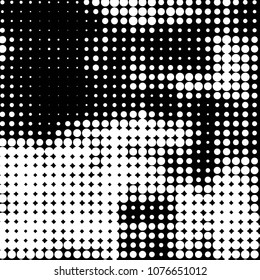 Spotted monochrome vector background. Abstract halftone illustration pattern. Vintage texture
