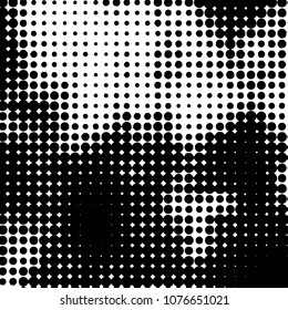 Spotted monochrome vector background. Abstract halftone illustration pattern. Vintage texture
