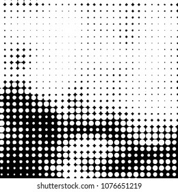 Spotted monochrome vector background. Abstract halftone illustration pattern. Vintage texture
