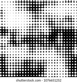 Spotted monochrome vector background. Abstract halftone illustration pattern. Vintage texture
